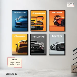 Porsche, Mclaren, Lamborghini, Pagani, Ferrari Wall Art