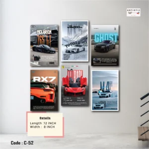 Mclaren, Ferrari, Mazda, Rolls Royce, Supra mk5 Wall Art