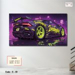 Neon Lamborghini Drift Edition - Premium Cyberpunk Supercar Wall Art (Code S-01)