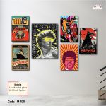 Modern Pop Art Multi Panel Wall Frame Set – Premium Matte Laminated PVC Wall Art (M-105)