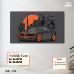 Dodge Challenger Urban Sunset Single-Panel Wall Art – Premium Matte HD Print on 5mm PVC Board (Code S-14)