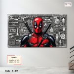 Deadpool Blueprint Style Wall Art Panel – Premium Matte Laminated HD Print | Waterproof PVC Board | Ready to Hang Superhero Wall Decor