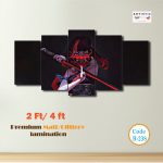 Shadow Assassin Kunoichi | Premium 5-Panel Cyber-Aesthetic Wall Art Set