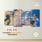 Taki & Mitsuha "The Red String of Fate" | Premium 5-Panel Anime Wall Art Set