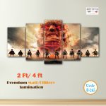 Attack on Titan Colossal Edition | Premium 5-Panel Anime Wall Art Set