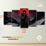 Naruto Obito Uchiha "Shadow of the Moon" 5-Piece Wall Art Set – Premium Matte/Glittery Laminated PVC Panels (Code B-351)