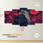 Naruto Kakashi Hatake "Sharingan Gaze" 5-Piece Wall Art Set – Premium Matte/Glittery Laminated PVC Panels (Code B-352)