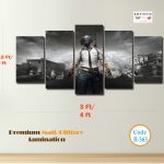 PUBG Battle Royale Survivor 5-Panel Wall Art – Premium Matte/Glittery HD Print on 3mm PVC (Code: B-363)
