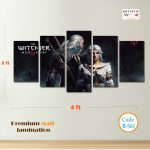 The Witcher 3: Wild Hunt Geralt & Ciri Wall Art – 5-Panel Premium Matte HD Print