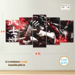 Demon Slayer Kokushibo 5-Panel Wall Art – Premium Matte HD Print on PVC (Large 2x4ft / Small 1.5x3ft)