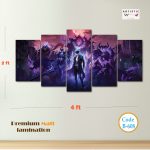 Solo Leveling Shadow Monarch Army – 5-Panel Premium Matte PVC Wall Art Set (Code B-608)