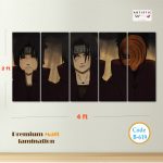 Anime Akatsuki Wall Art – 5 Panel Canvas | Premium Matte Laminated HD Print | Waterproof PVC Board Wall Decor (2×4 ft)