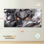 Inferno Gaze – Anime Warrior Wall Art (5 Panel Canvas) 🔥👁️