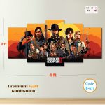 Red Dead Redemption 2 "Van der Linde Gang" – 5-Panel Premium Matte PVC Wall Art (Code B-671)