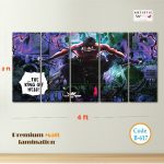 One Piece Zoro “King of Hell” Premium Anime Wall Art | 5 Panel Canvas | Matte Laminated HD Print