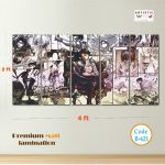 ⚔️ Anime Warrior Manga Wall Art – 5 Panel Canvas | Premium Matte Laminated HD Print | 2×4 ft