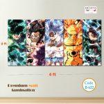 Anime Legends Wall Art – 5 Panel Canvas | Premium Matte Laminated HD Print | 2×4 ft